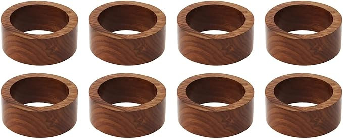 Handmade Wood Napkin Ring Set with 8 Napkin Rings (Set of 8, Wood) | Amazon (US)