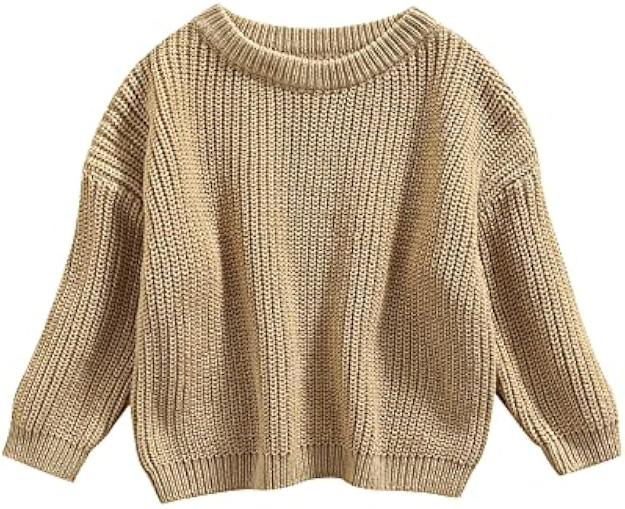 Autumn Winter Warm Outfits Baby Girl Cute Long Sleeve Knitted Sweater Pullover Top | Amazon (US)