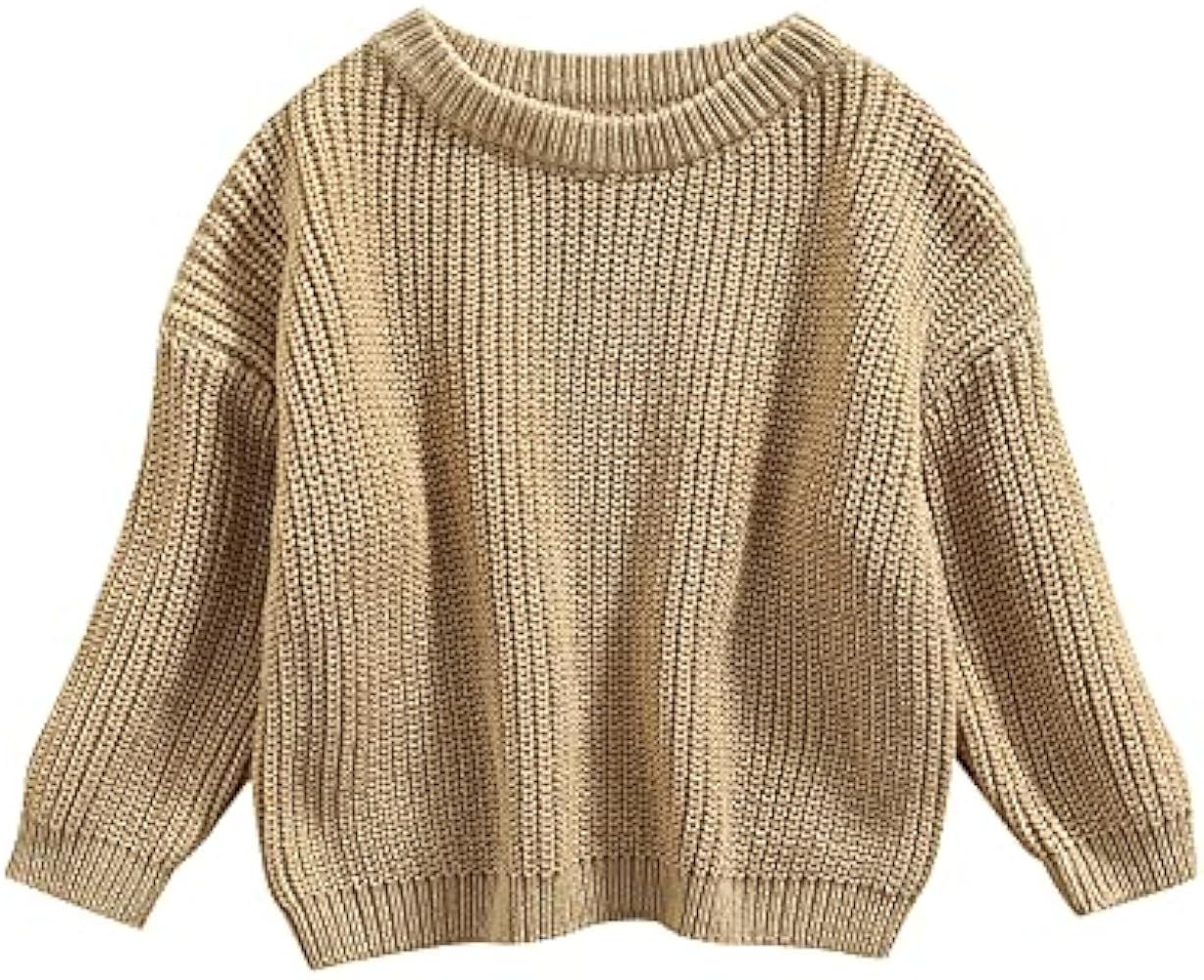 Autumn Winter Warm Outfits Baby Girl Cute Long Sleeve Knitted Sweater Pullover Top | Amazon (US)
