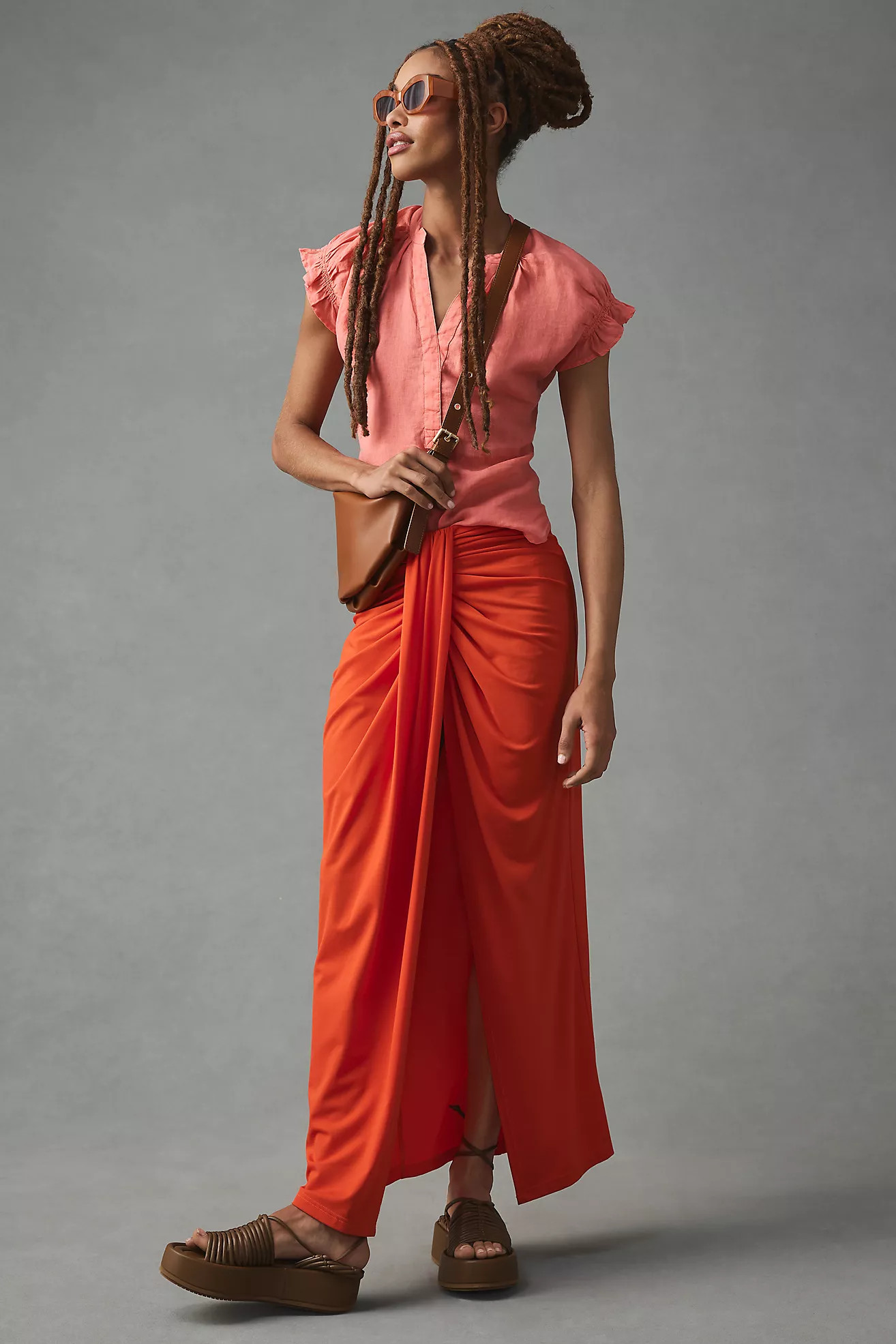 Pilcro Deep-V Linen Blouse | Anthropologie (US)