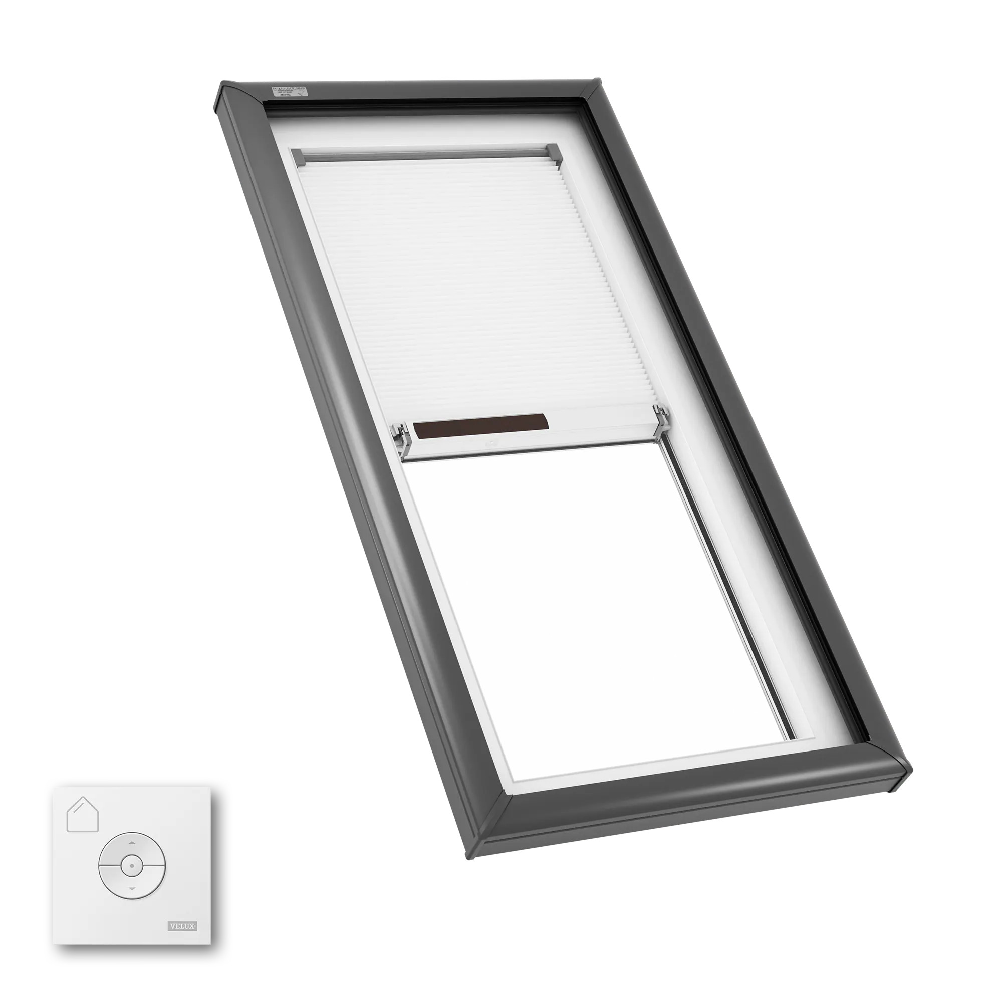 VELUX 22-1/2-in x 46-1/2-in Fixed Curb mount Aluminum Skylight with Laminated Low-E argon Glass Room Darkening Shade/Blind Included one_size in Gray | Lowe's