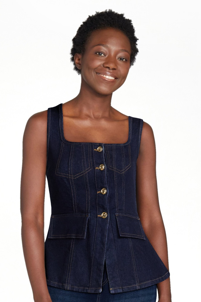 Scoop Women's and Women's Plus Denim Corset Top, Sizes XS-4X | Walmart (US)