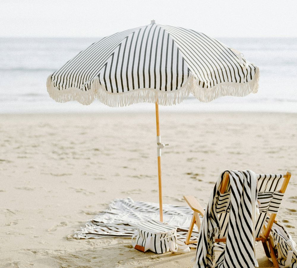 St. Tropez Premium Fringed Beach Umbrella | Pottery Barn (US)