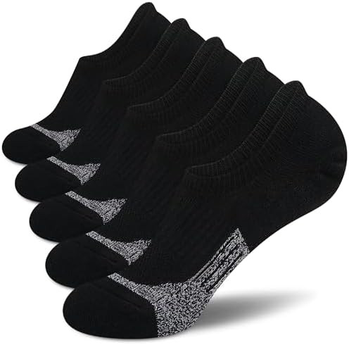 No Show Socks - Athletic Running Thick Cushioned Socks (5 Pairs) | Amazon (US)