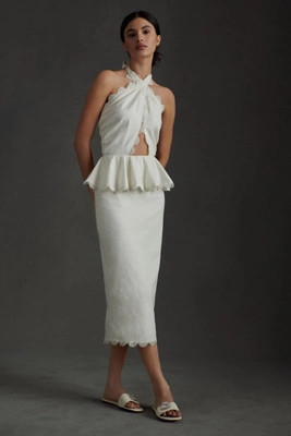 V. Chapman Daisy Twisted-Halter Midi Dress | Anthropologie (US)