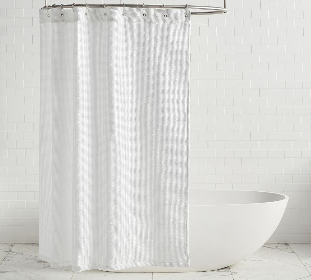 Waffle Weave Cotton Shower Curtain | Pottery Barn (US)