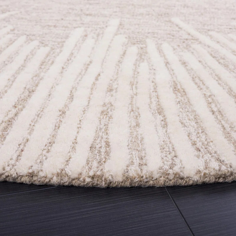 Antonyio Abstract Handmade Tufted Area Rug in Natural/Ivory | Wayfair North America