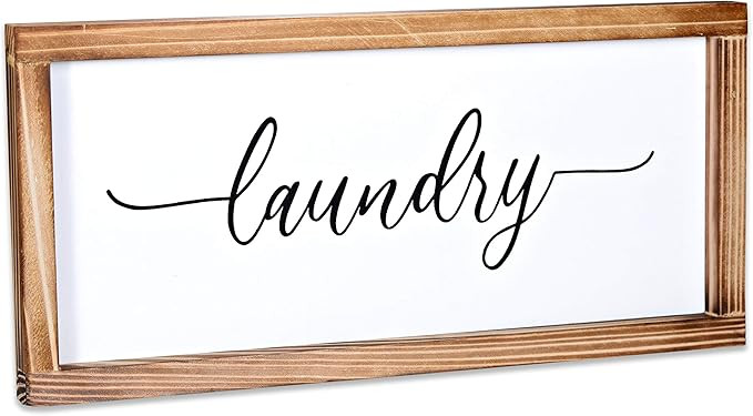 Laundry Sign 8x17 Inch, Rustic Farmhouse Decor Home Sign, Wall Decorations Living Room, Modern Fa... | Amazon (US)