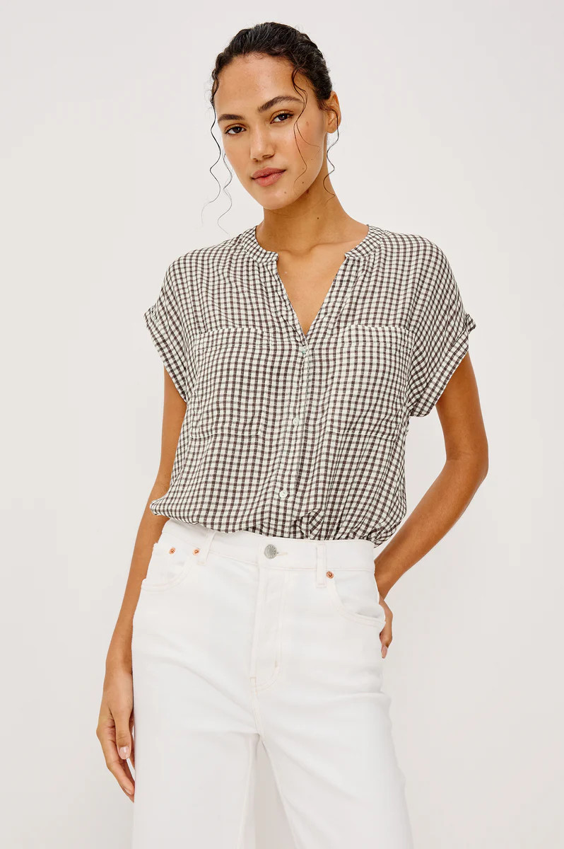 MEL SHIRT - ESPRESSO GINGHAM | Rails