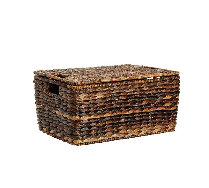 Seagrass Lidded Basket, Large - Havanah | Pottery Barn (US)