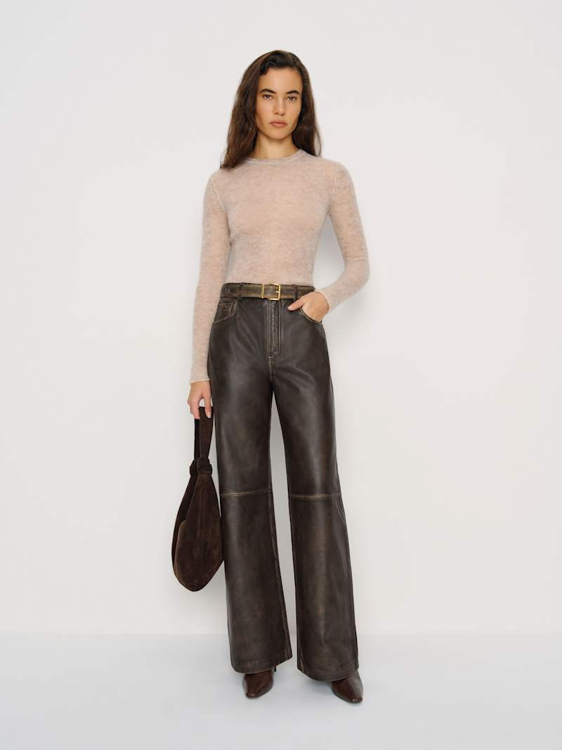 Veda Cary Wide Leg Leather Pant | Reformation (Global)