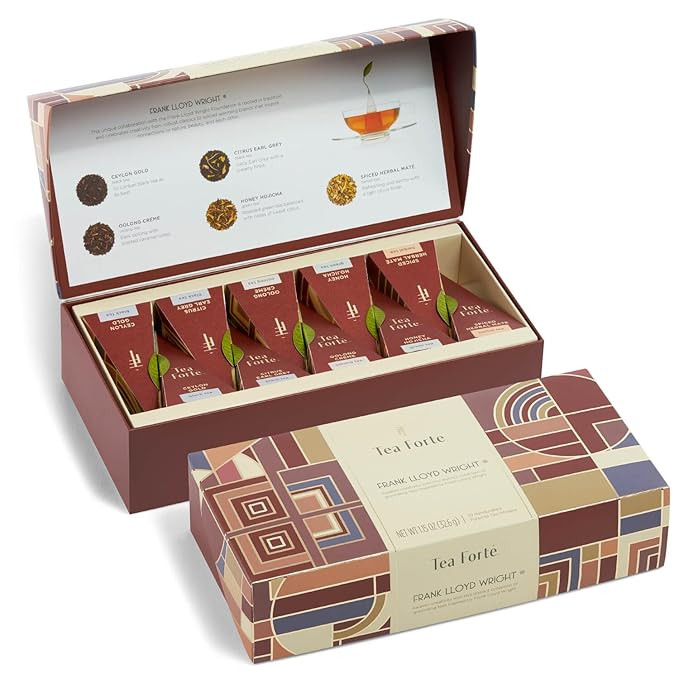 Tea Forte Frank Lloyd Wright, Petite Presentation Box Tea Sampler Gift Set with 10 Handcrafted Py... | Amazon (US)