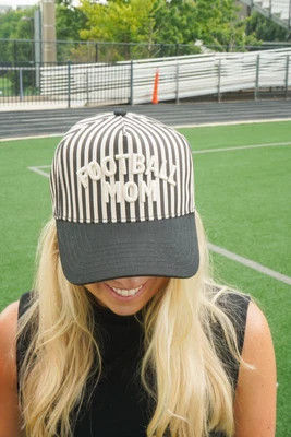 Football Mom - Stripe Trucker Hat | KenzKustomz