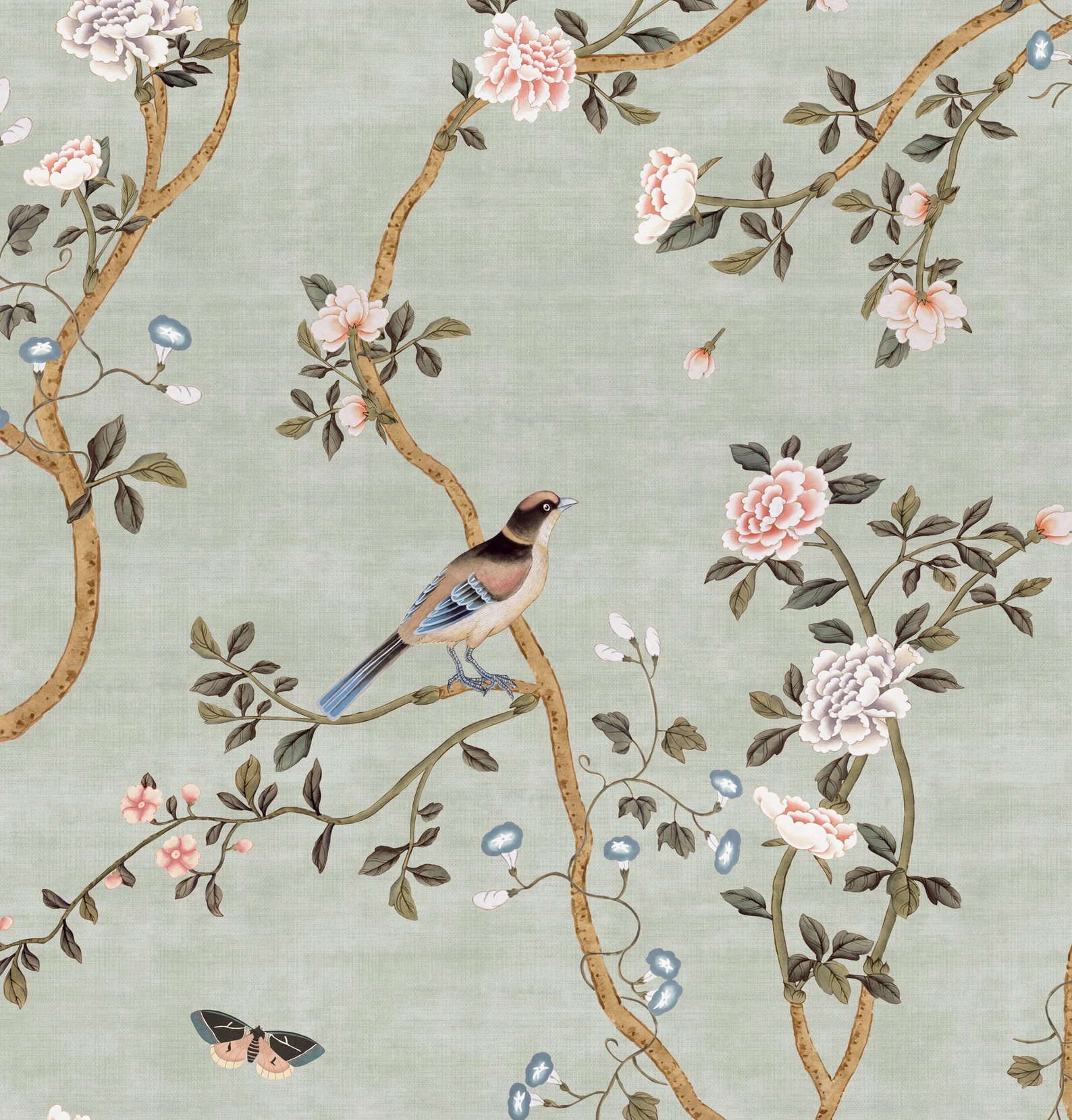 Avignon Chinoiserie | Silver Lake | Peel 'n Stick or PrePasted Wallpaper Removable • Vinyl-Free... | Etsy (US)