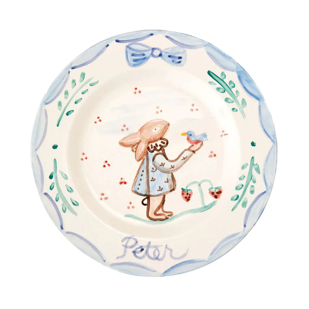 Bunny Plate in Blue, 7.5" | Over The Moon