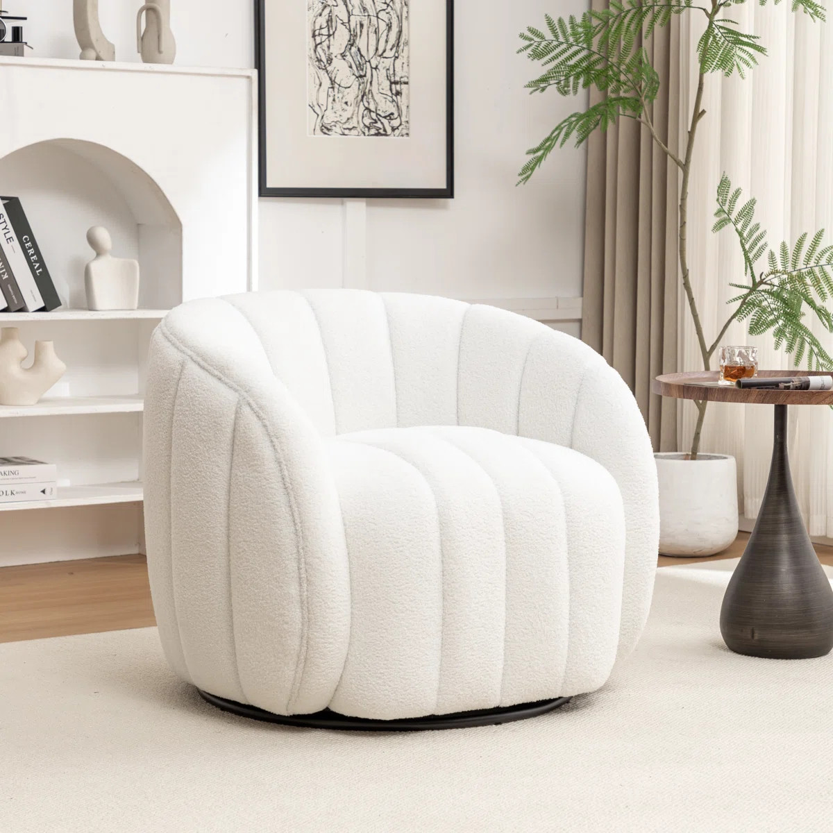Bennett Upholstered Swivel Barrel Chair | Wayfair North America