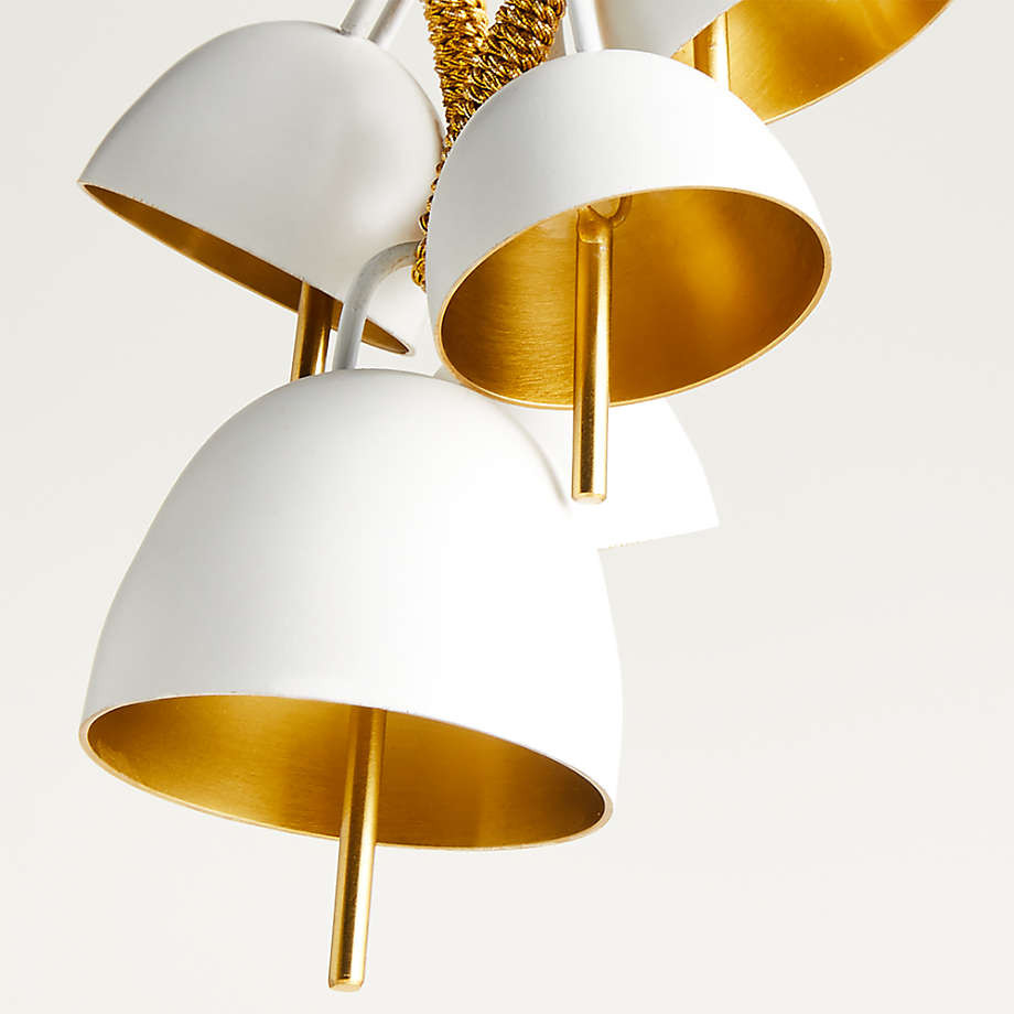 White and Gold Bell Christmas Tree Ornament Crate&Barrel Finds Crate&Barrel Deals Crate&Barrel Sales | Crate & Barrel