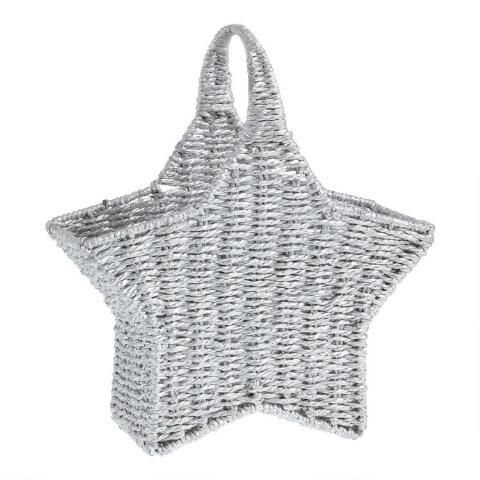 Silver Woven Star Holiday Gift Basket | World Market