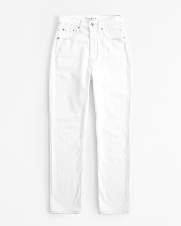 Curve Love Ultra High Rise Ankle Straight Jean | Abercrombie & Fitch (US)