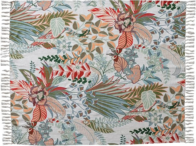 Bloomingville Cotton Slub Throw Blanket, Multicolor | Amazon (US)