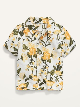 Short-Sleeve Linen-Blend Camp Shirt for Baby | Old Navy (US)