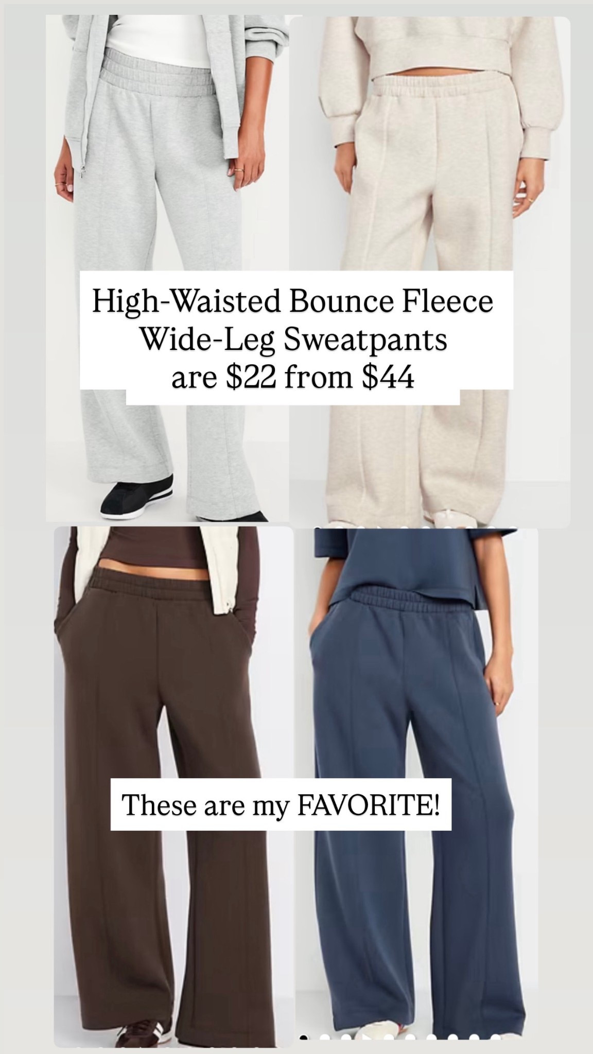 High-Waisted Bounce Fleece Wide-Leg Sweatpants are $22

#LTKSaleAlert