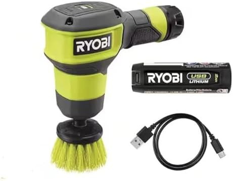 RYOBI USB Lithium Compact Scrubber Kit with 2.0 Ah Battery, USB Charging Cord, and 2 in. Medium B... | Amazon (US)