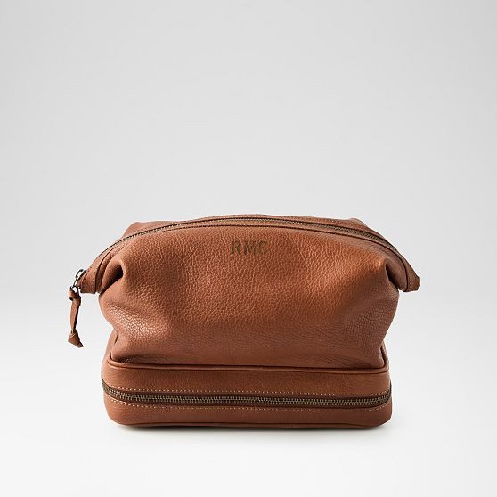 Harrison Leather Dual Travel Pouch | Mark and Graham
