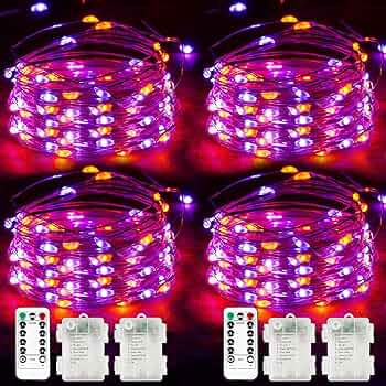 4-Pack 33FT 100 LED Fairy Lights Battery Operated with Remote & Timer, Fairy Halloween String Lig... | Amazon (US)