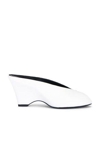 KHAITE Cloak Peep Toe Mule in White | FWRD 