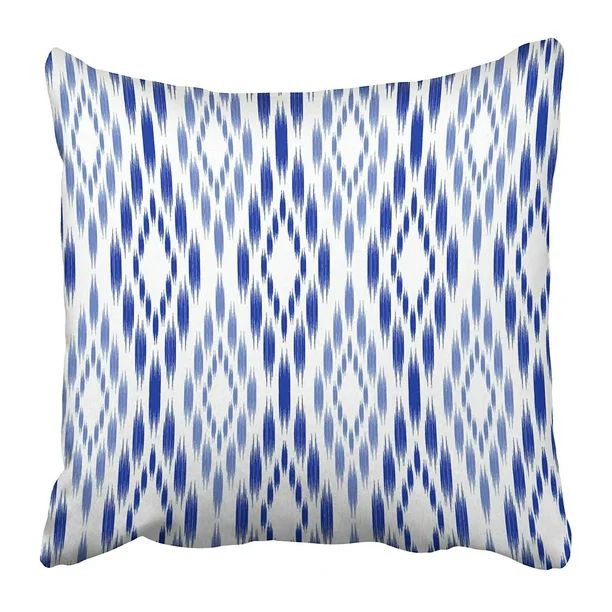 ARHOME Geometric Tribal Ikat Ogee in Traditional Classic Blue and White Colors Boho Style Pillow ... | Walmart (US)
