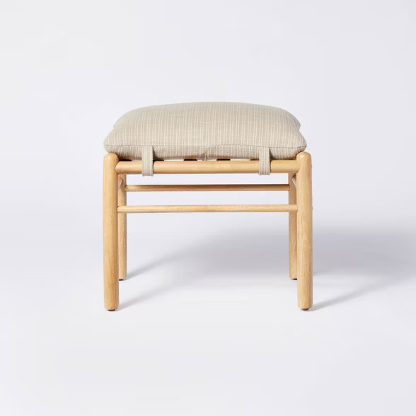 Emery Wood and Upholstered Ottoman with Straps - Threshold™ designed with Studio McGee | Target