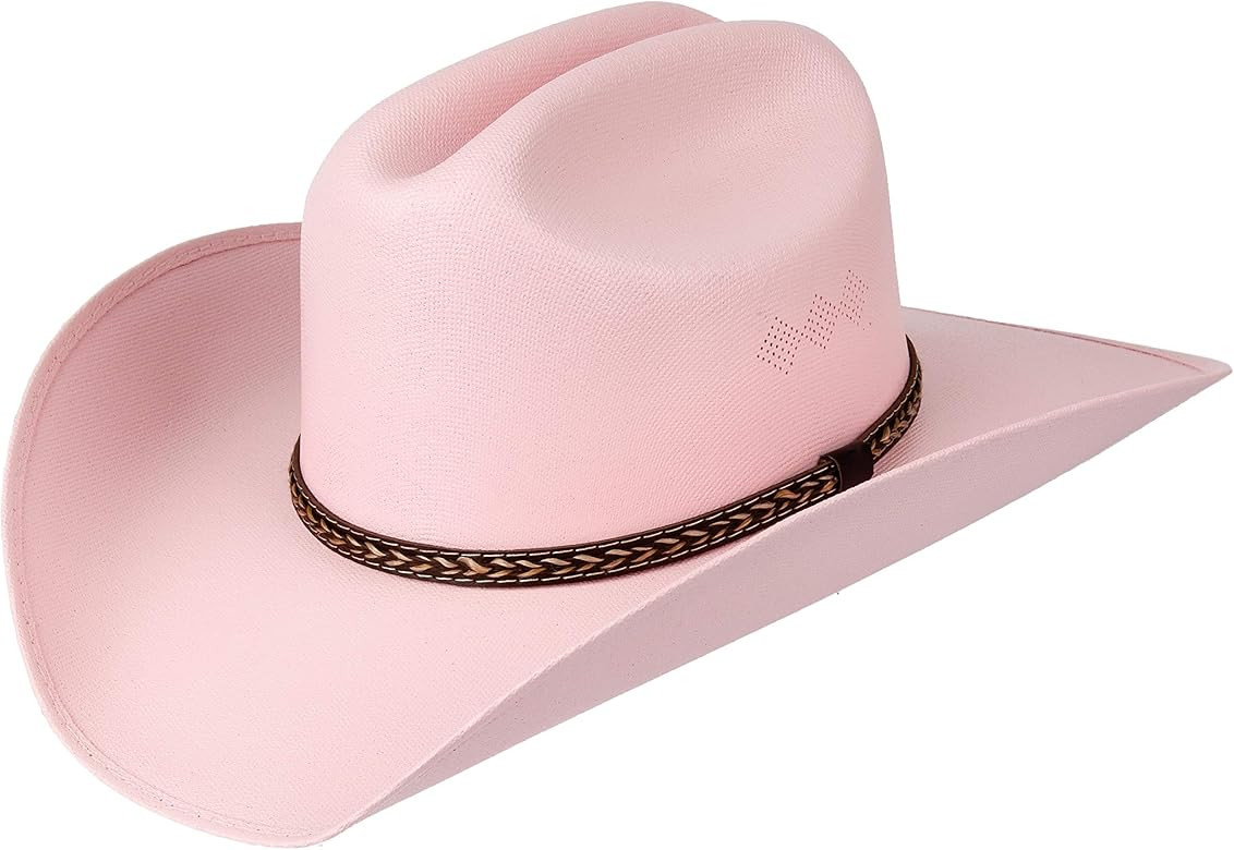 Queue Essentials Western Style Pinch Front Straw Canvas Cowboy Cowgirl Straw Hat | Amazon (US)