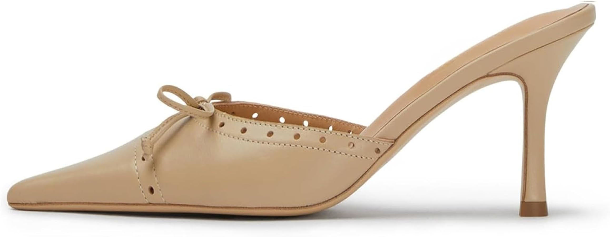 Kitten Heels for Women Dressy Pointed Toe Bow Heeled Sandals Vintage Mules Sexy Stiletto Heel Cas... | Amazon (US)