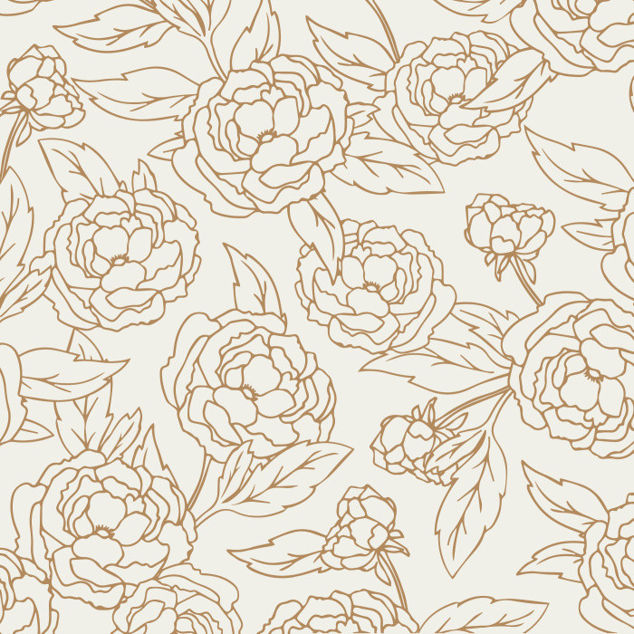 Outlined Peonies Wallpaper | Love vs. Design