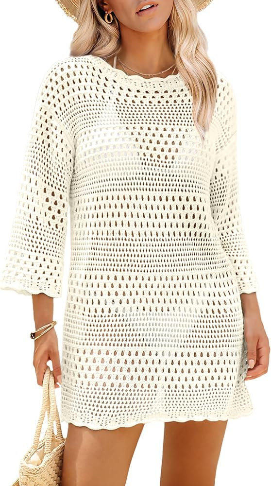 SAMPEEL Swimsuit Coverup for Women Beach Vacation Clothes Bathing Suit Cover Up Crochet Dresses S... | Amazon (US)