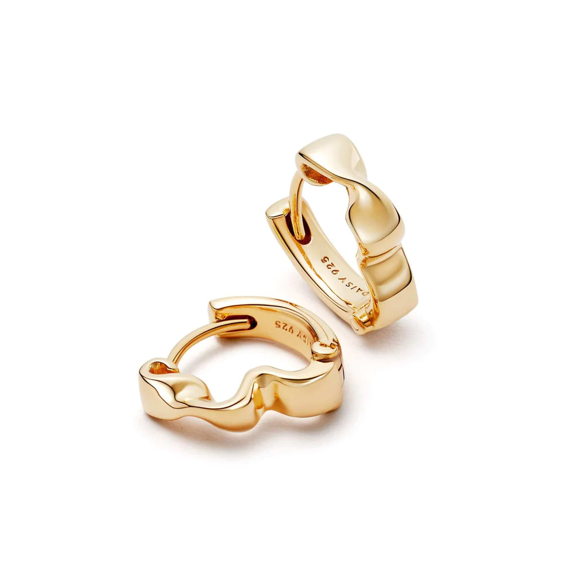 Estée Lalonde Flow Huggie Hoop Earrings 18ct Gold Plate | Daisy London Jewellery
