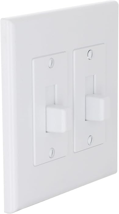TayMac 2672W 2-Gang MASQUE Decorator Cover, Toggle, White | Amazon (US)