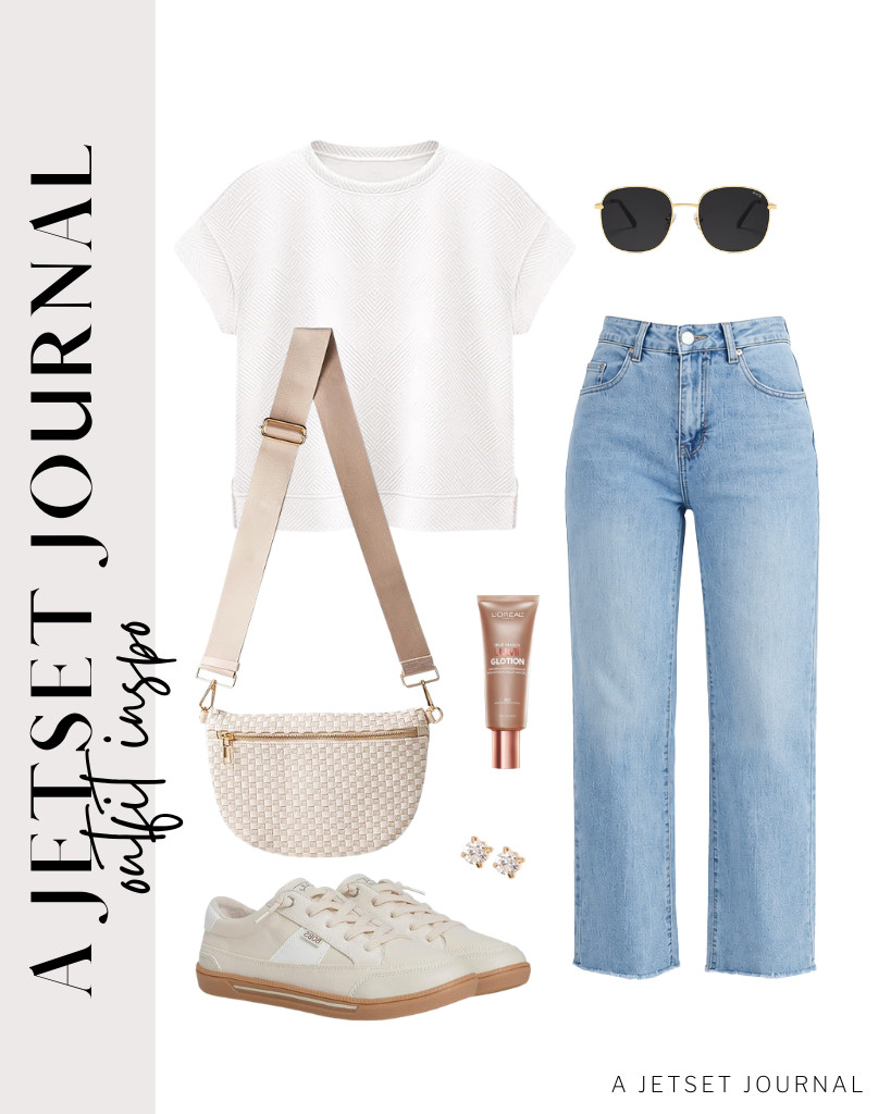 This combination of the PRETTYGARDEN short-sleeve top and straight-leg jeans is perfect. Choose comfy shoes like these Skechers Low Stride Sneakers. Carry a woven Crossbody Bum Bag and put on these trendy SOJOS sunglasses. 

#LTKSeasonal #LTKSaleAlert #LTKTravel
 

 