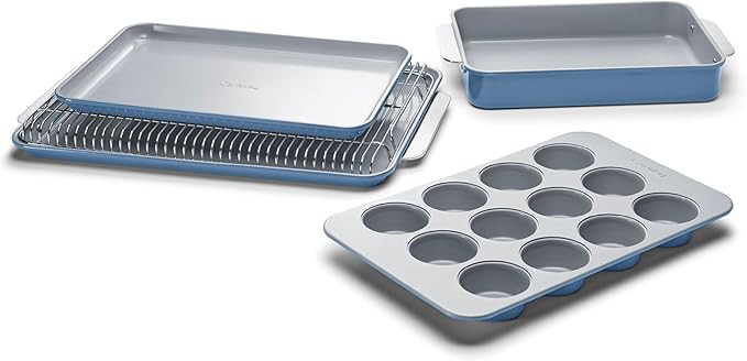Caraway Nonstick Ceramic Bakeware Set (5 Pieces) - Baking Sheets, Assorted Baking Pans & Storage ... | Amazon (US)