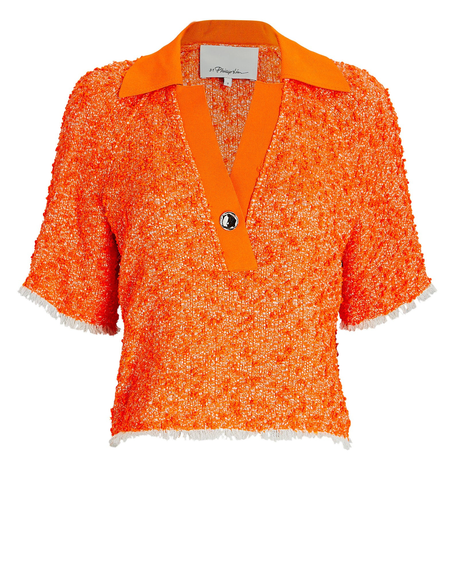 Bouclé Knit Polo Crop Top | INTERMIX