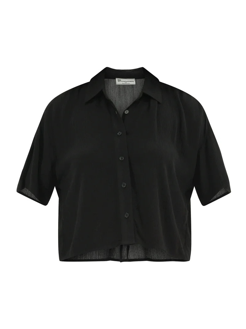 No Boundaries Woven Button Front Top and Shorts Set, 2-Piece, Women's | Walmart (US)