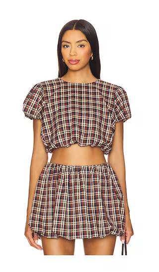 Highland Crop Top in Saddle Plaid | Revolve Clothing (Global)
