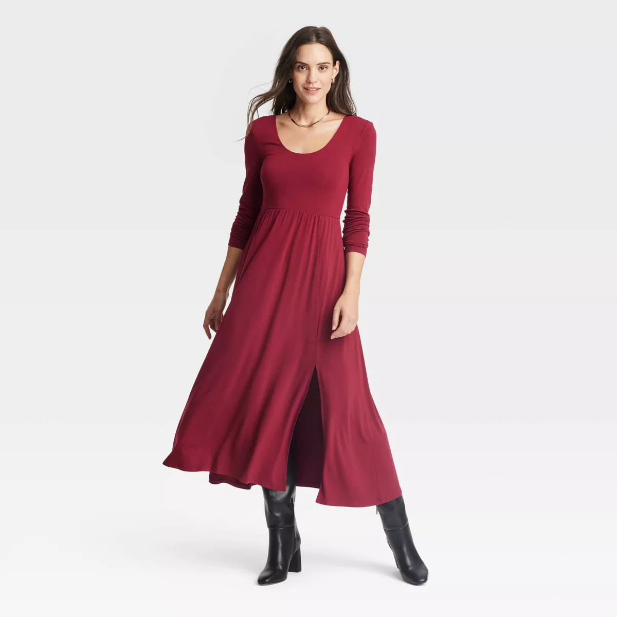 Women's Long Sleeve Knit Ballet Maxi Dress - A New Day™ | Target