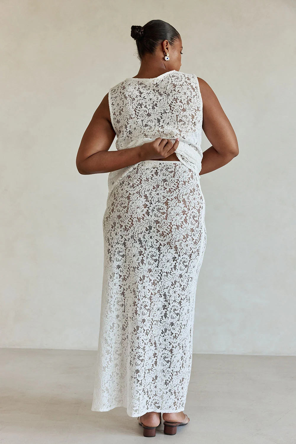 White Lace Flouncy Maxi Gabbi Skirt | Sabo Skirt US