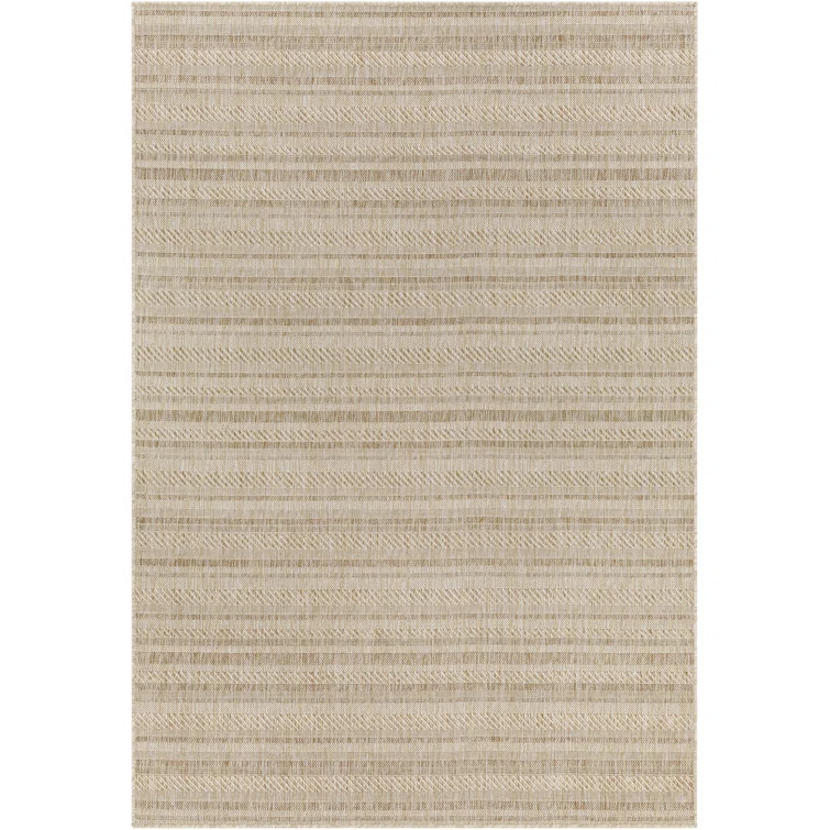 Carllene Bellino Striped Tan Indoor/Outdoor Area Rug | Wayfair North America