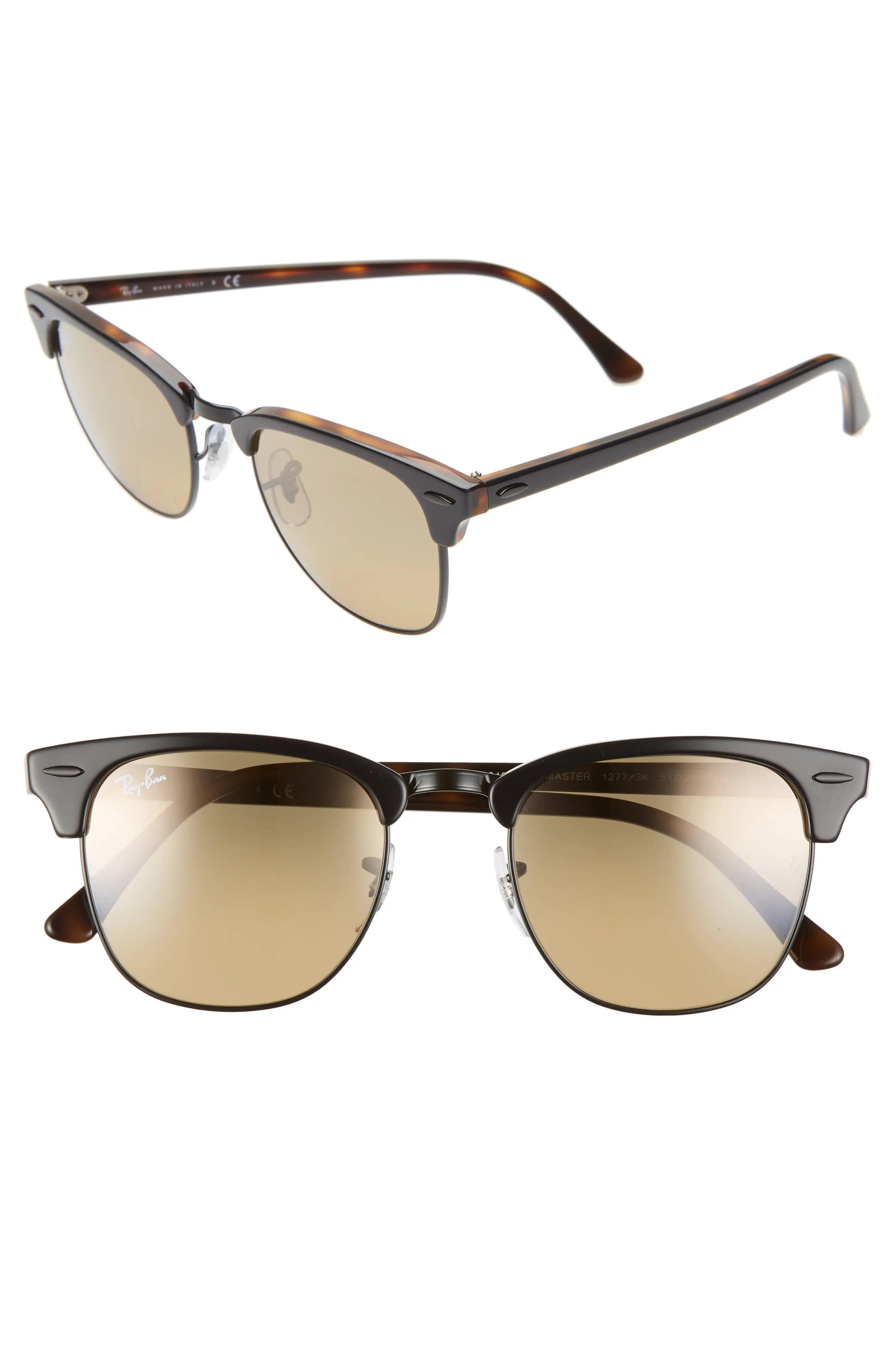Men's Ray-Ban Clubmaster 51mm Sunglasses - Grey/ Havana/ Brown | Nordstrom