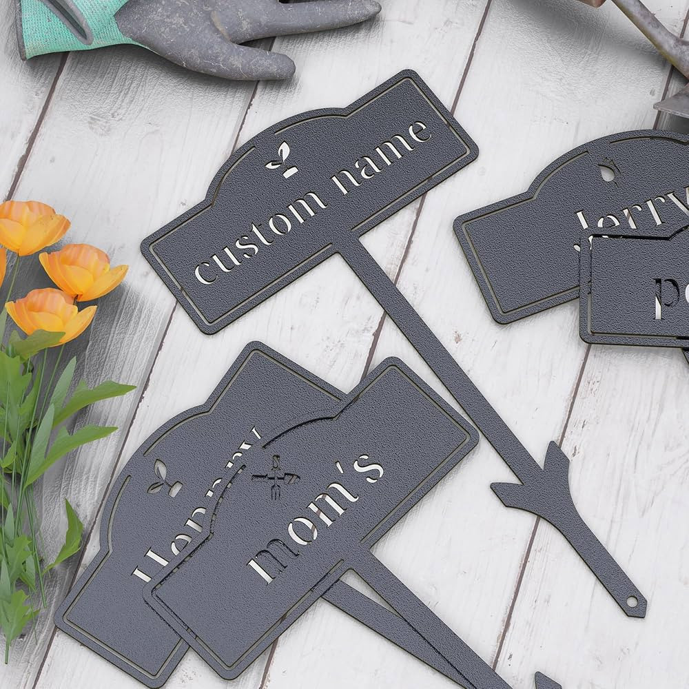 Herb Garden Markers Plant Labels - Customized Metal Garden Labels Plant Markers Garden Signs for ... | Amazon (US)