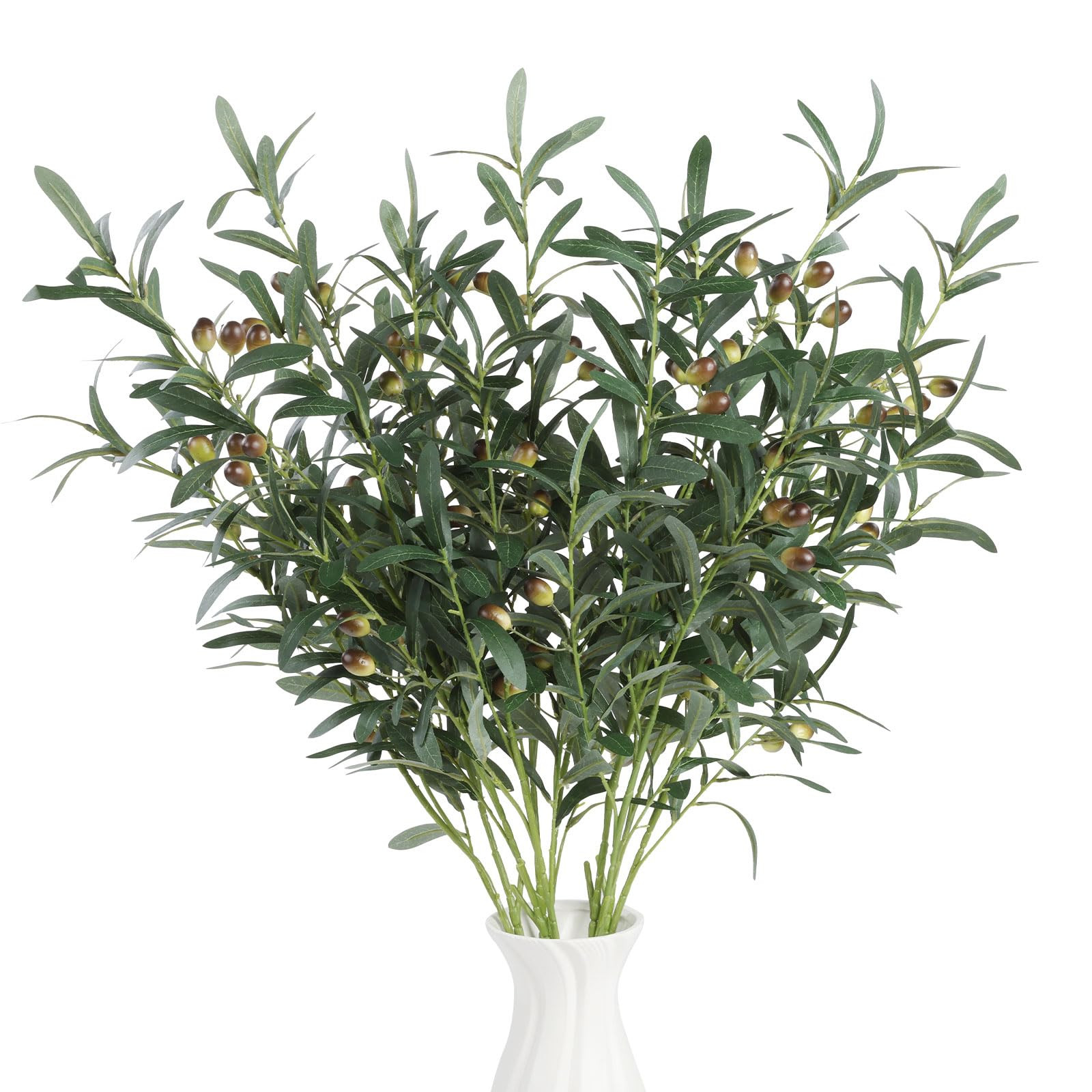 U'Artlines 5Pcs Artificial Olive Branches 39 inch Long Faux Plant Leaves Tall Greenery Stem Olive... | Amazon (US)