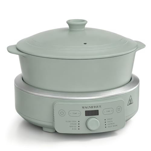 MAGNIFIQUE Slow Cooker, 4.5 Quart 8-in-1 Clay Pot Multi-Cooker, Non-Toxic Slow Cooker with Remova... | Amazon (US)